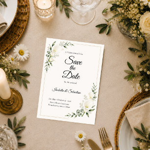 Save The Date Mariage Élégant Minimaliste au Lys de Calla