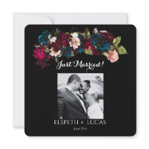 Mariage Élégant Minimaliste Noir et Floral
