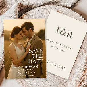Save The Date Mariage Élégant Minimaliste Simple Photo