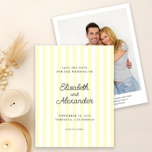 Save The Date Mariage élégant moderne photo à rayure jaune