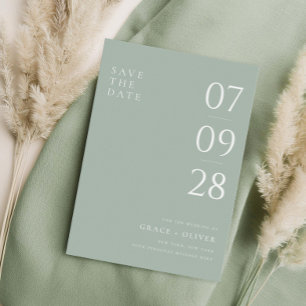 Save The Date Mariage élégant moderne Sage Green