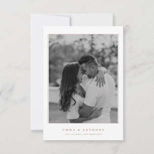Save The Date Mariage Élégant Monogramme Terracota