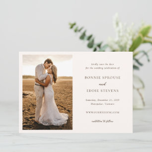 Save The Date Mariage Élégant Photo Moderne