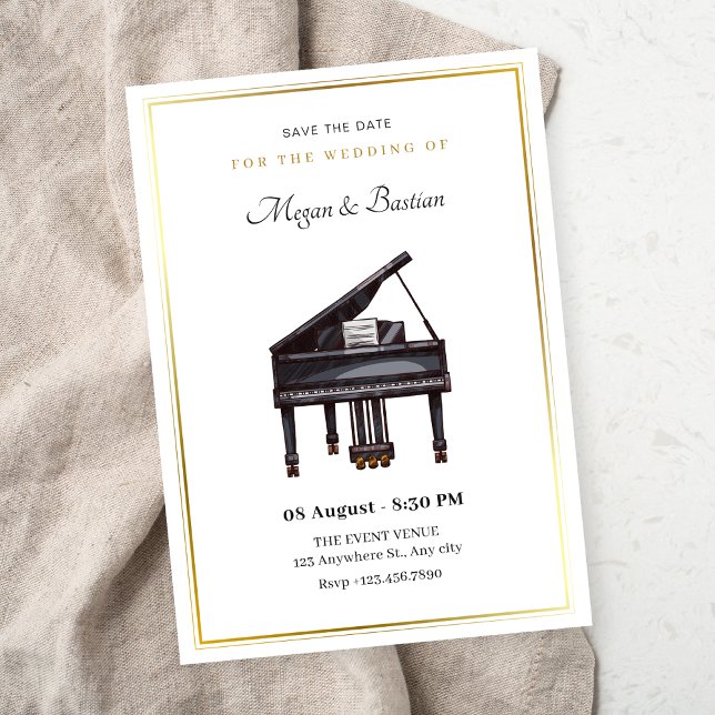 Save The Date Mariage élégant Piano (Créateur téléchargé)