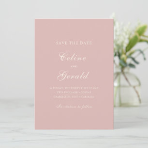 Save The Date Mariage Élégant Rose Classique