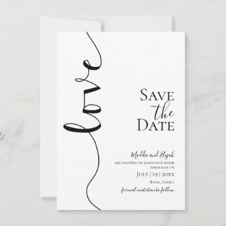 Save The Date Mariage, Élégant, Simple, Typographie, Écriture,