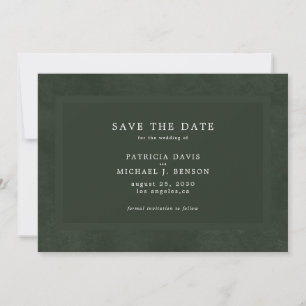 Save The Date Mariage élégant vert foncé