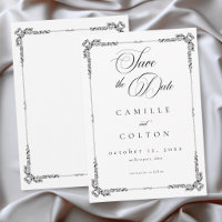 Mariage élégant vintage baroque noir et blanc