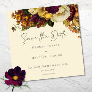 Save The Date Mariage Élégant Vintage Floral Ivoire