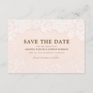 Save The Date Mariage en dentelle rose vif Sauvez la date