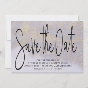 Save The Date Mariage en or violet Enregistrer la date Invitatio