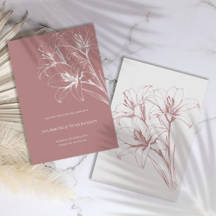 Save The Date Mariage en plan rose Lily
