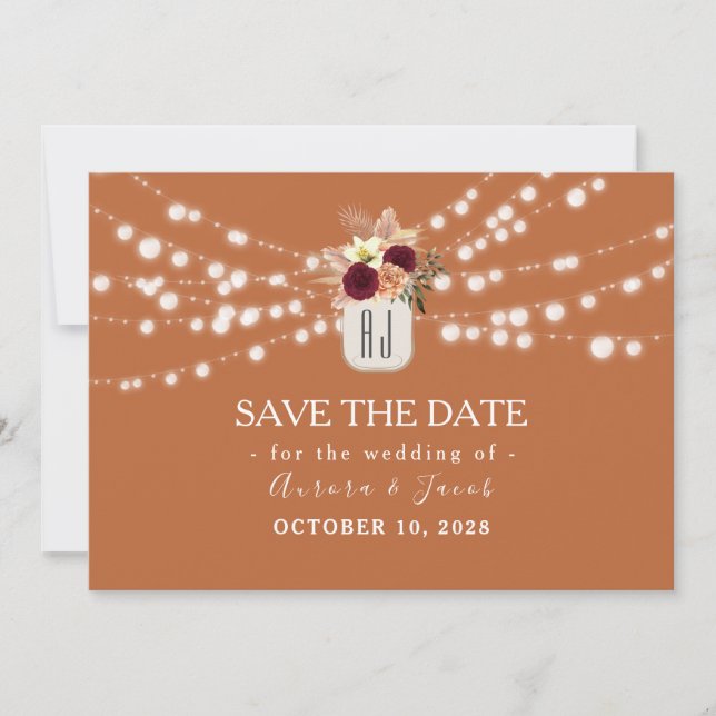 Save The Date Mariage En Terracotta Enregistrer La Date (Devant)