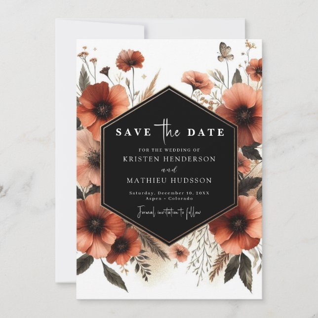 Save The Date Mariage en terre cuite minimal chic (Devant)