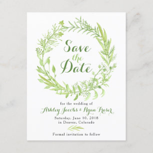 Save The Date Mariage en trèfle vert Enregistrer la date