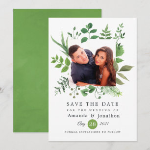 Save The Date Mariage en verdure de la forêt boisée