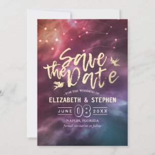 Save The Date Mariage Enregistrer La Date Chic Star Sky Constell