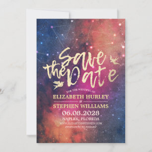 Save The Date Mariage Enregistrer La Date Chic Star Sky Constell