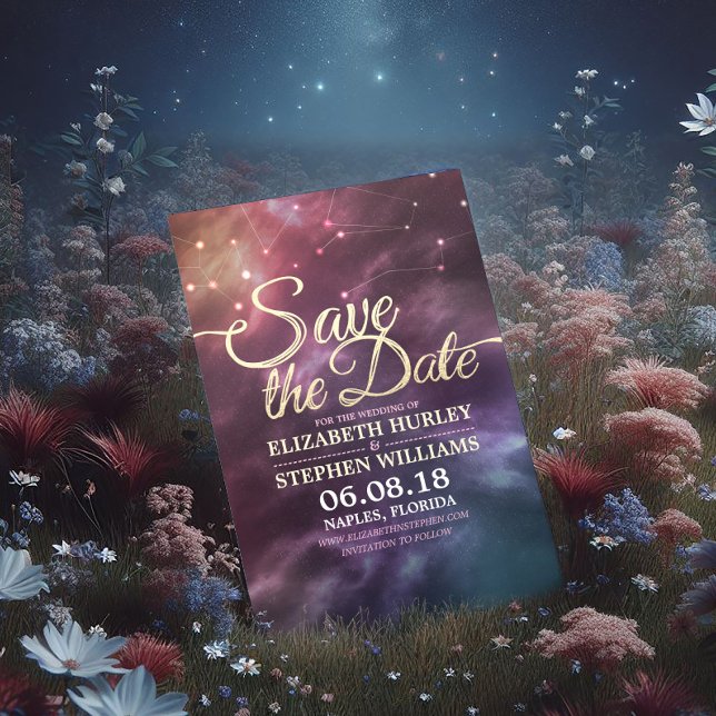 Save The Date Mariage Enregistrer La Date Chic Star Sky Constell (Créateur téléchargé)