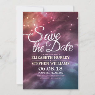 Save The Date Mariage Enregistrer La Date Chic Star Sky Constell