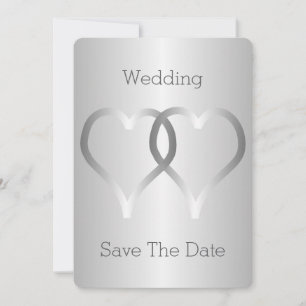 Save The Date Mariage Enregistrer La Date Coeurs Argent
