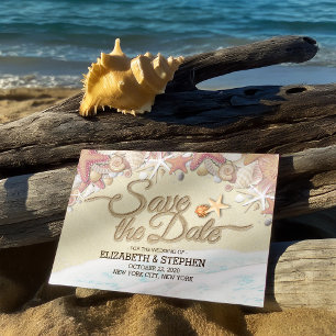 Save The Date Mariage Enregistrer La Date Été Sandy Beach Starfi