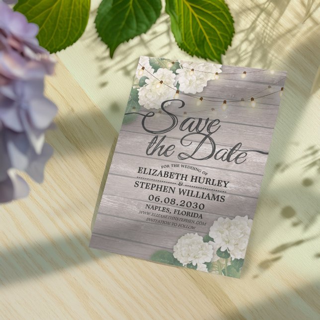 Save The Date Mariage Enregistrer La Date Hydrangea String Light (Créateur téléchargé)