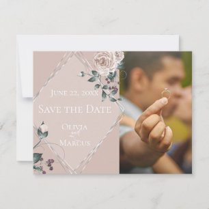 Save The Date MARIAGE   Enregistrer la date PHOTO Dusty rose Flo