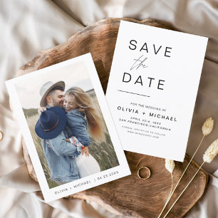Save The Date Mariage Enregistrer la date Photo Minimaliste