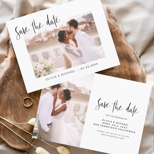 Save The Date Mariage Enregistrer la date Photo Minimaliste simp (Créateur téléchargé)