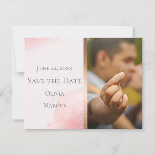 Save The Date MARIAGE   Enregistrer la date PHOTO rose pâle