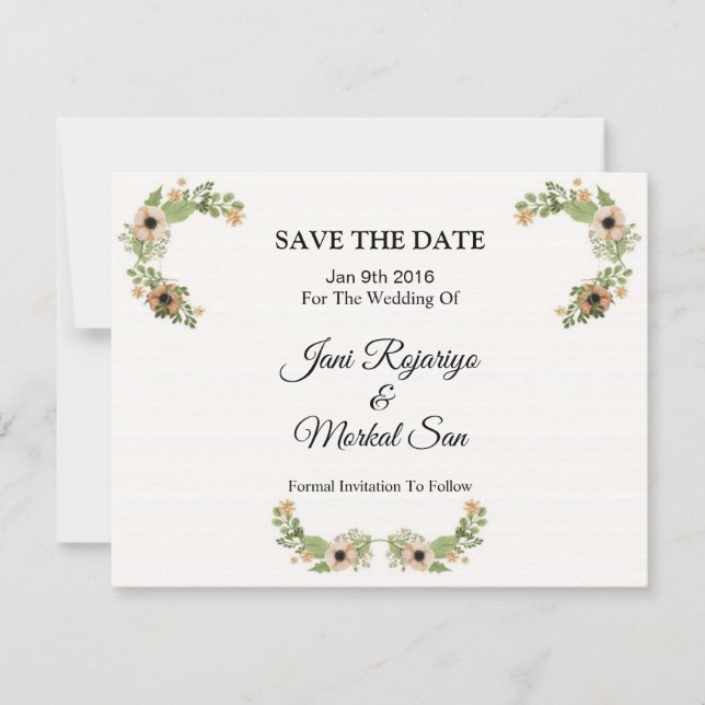 Save The Date Mariage Enregistrer la date PostCard (Devant)