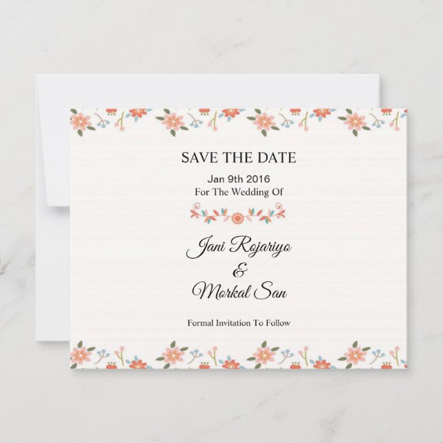 Save The Date Mariage Enregistrer la date PostCard (Devant)