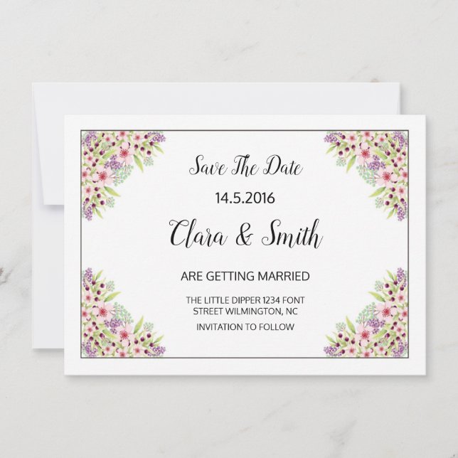 Save The Date Mariage Enregistrer la date PostCard (Devant)