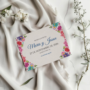 Save The Date Mariage Espagnol Floral Botanique Coloré Fiesta