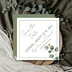 Save The Date Mariage Eucalyptus Moderne Enregistrer La Date
