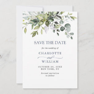 Save The Date Mariage Eucalyptus simple et élégant