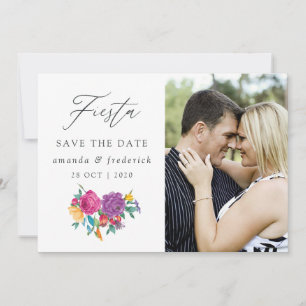 Save The Date Mariage Fête Florale Aquarelle