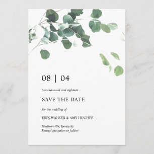 Save The Date Mariage feuille d'aquarelle enregistrer la date