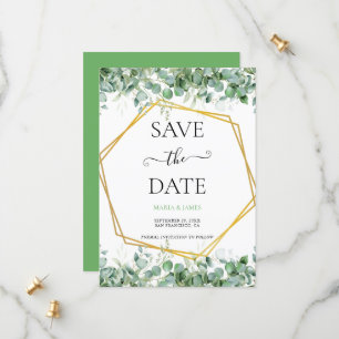 Save The Date Mariage Feuille de l'Eucalyptus
