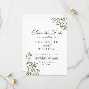 Save The Date Mariage Feuille de l'Eucalyptus succulent du budge