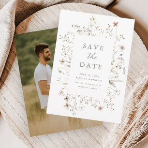 Save The Date Mariage Fleur de Champ Bohème Cadre