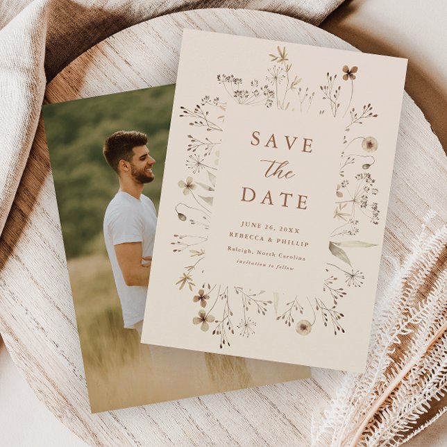 Save The Date Mariage Fleur de Champ Bohème Floral (Créateur téléchargé)
