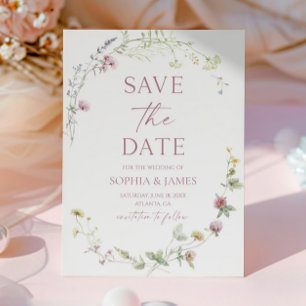 Save The Date Mariage Fleur De Fleur Sauvage Élégante