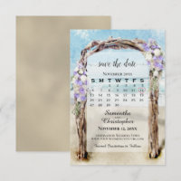 Mariage Fleur de Lavande Plage et Arbre & Calendri