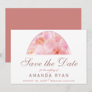 Save The Date Mariage Fleur Florale Fleur d'Orchidée Aquarelle O