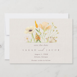 Save The Date Mariage Fleur sauvage Boho