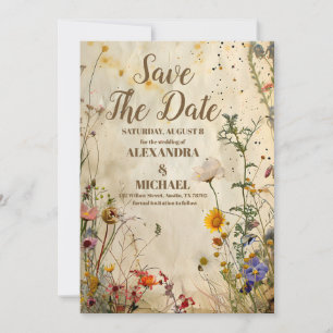Save The Date Mariage Fleur sauvage Boho Fall
