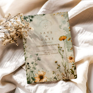 Save The Date Mariage Fleur sauvage Golden Meadow