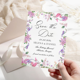 Save The Date Mariage Fleur sauvage Lavender Purple